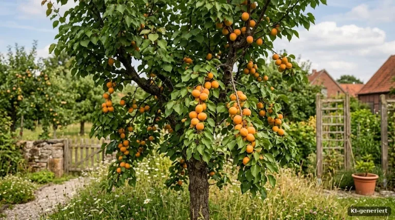 Aprikosenbaum mit reifen Aprikosen