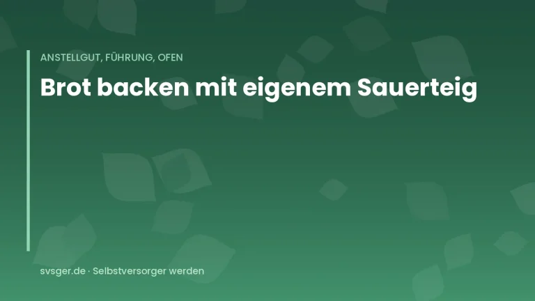 Titelgrafik von svsger.de: Brot backen mit eigenem Sauerteig – Anstellgut, Führung, Ofen