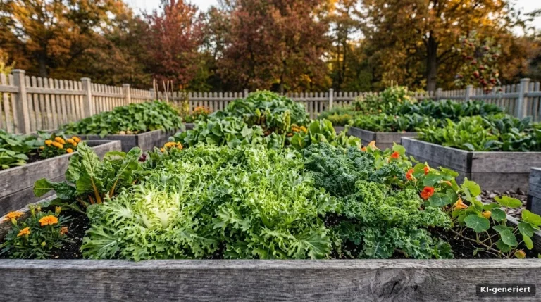 Endiviensalat mit krausen Blättern im Herbstbeet