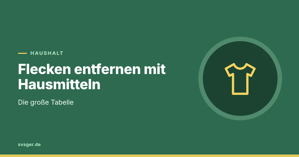 Grafik zum Beitrag: Flecken entfernen mit Hausmitteln: die große Tabelle