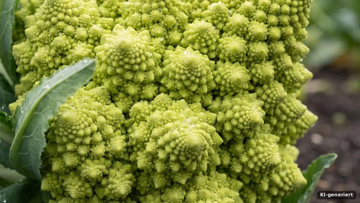 Romanesco im Gemüsebeet