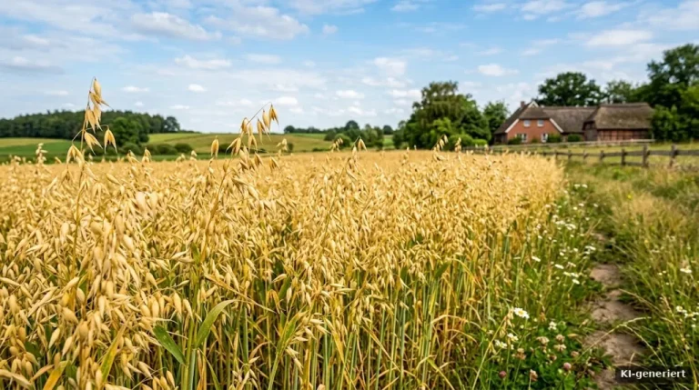 Haferrispen auf einem kleinen Feld im Sommer