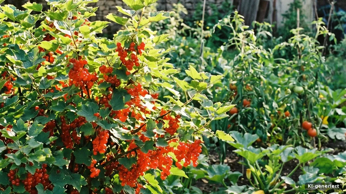 Johannisbeerstrauch im Garten