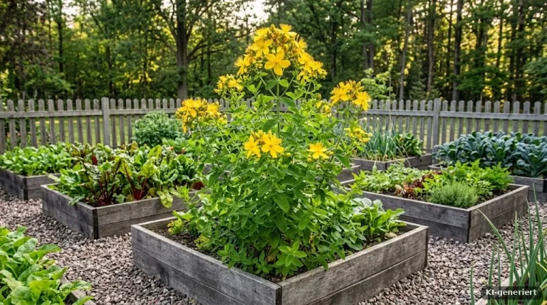 Gelb blühendes Johanniskraut auf einer Sommerwiese