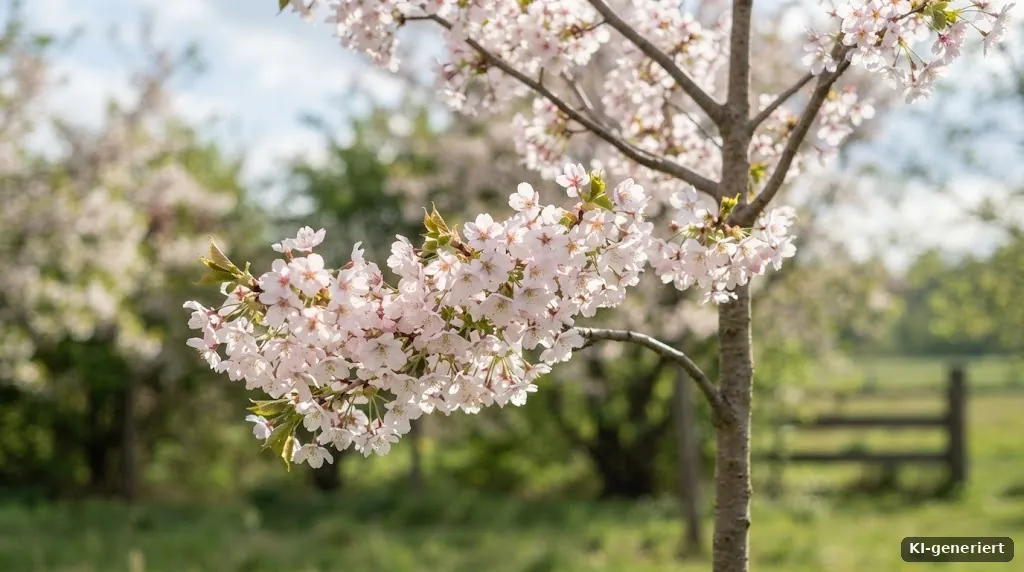 Kirschblüte an einem jungen Kirschbaum