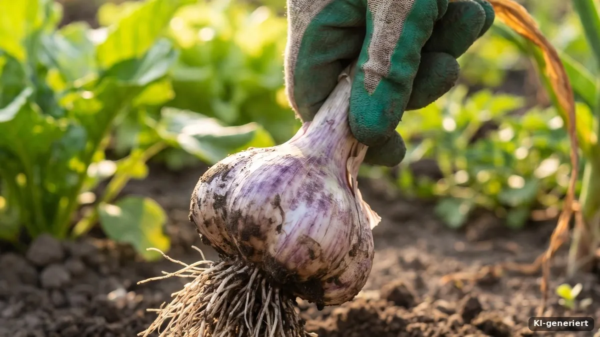 Frisch geernteter Knoblauch