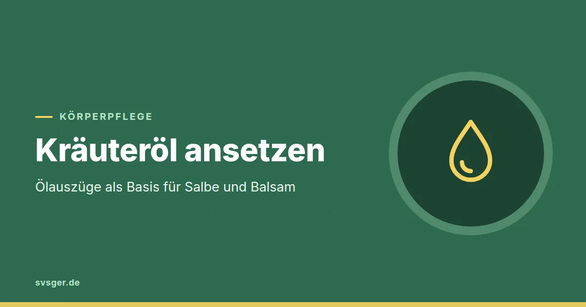 Grafik zum Beitrag: Kräuteröl ansetzen: Ölauszüge als Basis für Salbe und Balsam