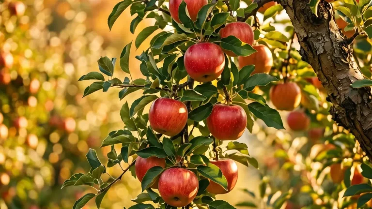 Verschiedene Beerensträucher und ein junger Obstbaum in einem kleinen Selbstversorger-Garten
