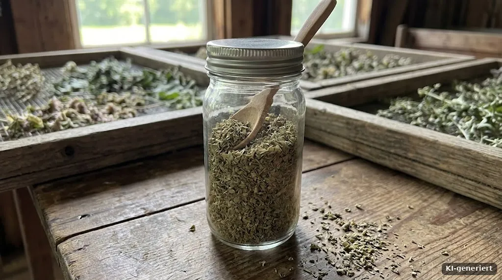 Getrockneter Oregano in einem Gewürzglas