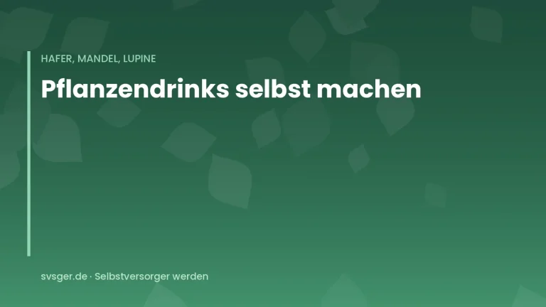 Titelgrafik von svsger.de: Pflanzendrinks selbst machen – Hafer, Mandel, Lupine