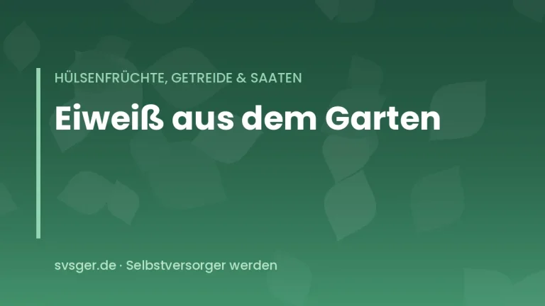Pflanzliche Eiweissquellen aus dem Garten