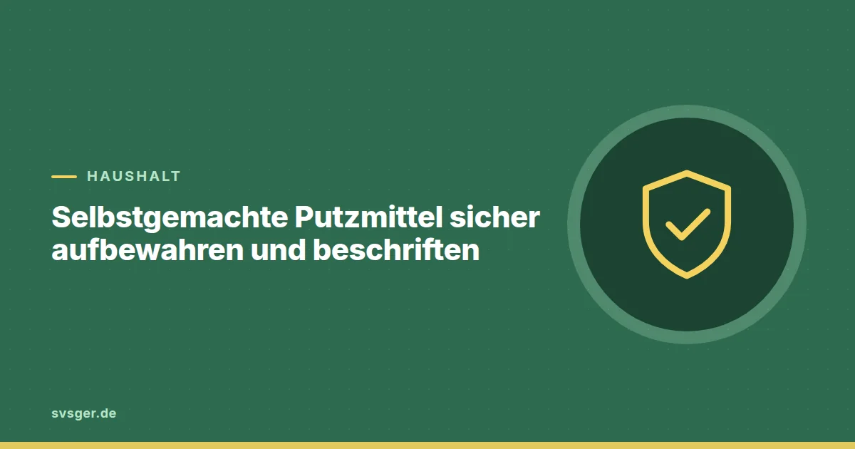 Grafik zum Beitrag: Selbstgemachte Putzmittel sicher aufbewahren und beschriften