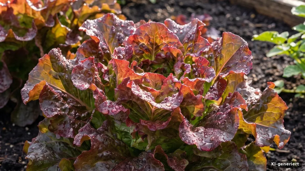 Eichblattsalat im Hochbeet
