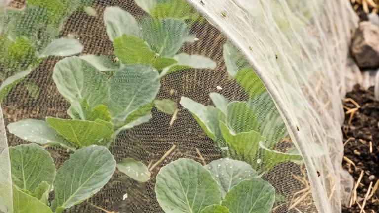 Salatbeet mit Schneckenzaun aus Metall im Gemüsegarten