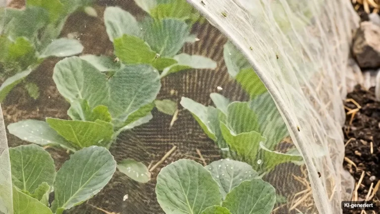Salatbeet mit Schneckenzaun aus Metall im Gemüsegarten