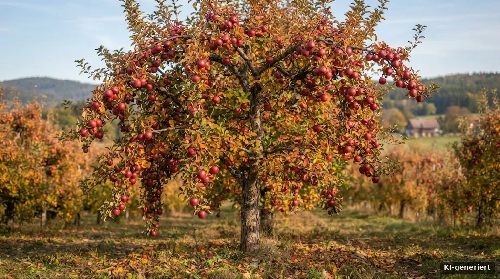 Reife Himbeeren an Ruten mit Spanndraht